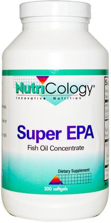Super EPA, Fish Oil Concentrate, 200 Softgels by Nutricology-Kosttillskott, Efa Omega 3 6 9 (Epa Dha), Fiskolja, Mjölkgjorda Fiskoljor