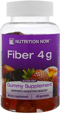 Fiber, Natural Peach, Strawberry and Blackberry Flavors, 60 Gummies by Nutrition Now-Kosttillskott, Fiber, Värmekänsliga Produkter