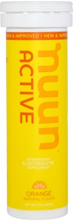 Active, Effervescent Electrolyte Supplement, Orange, 10 Tablets by Nuun-Sport, Fyllning Av Elektrolytdryck