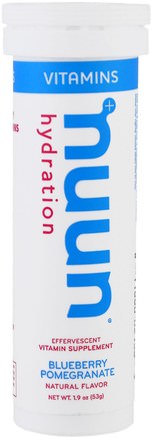 Vitamins, Hydration, Blueberry Pomegranate, 12 Tablets by Nuun-Sport, Fyllning Av Elektrolytdryck