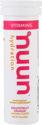 Vitamins, Hydration, Grapefruit Orange, 12 Tablets by Nuun-Sport, Fyllning Av Elektrolytdryck