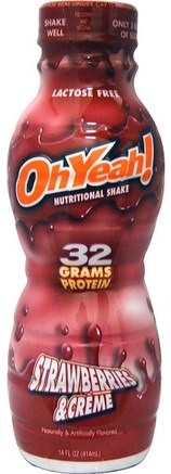 Nutritional Shake, Strawberries & Creme, 14 fl oz (414 ml) by Oh Yeah!-Kosttillskott, Protein Skakningar