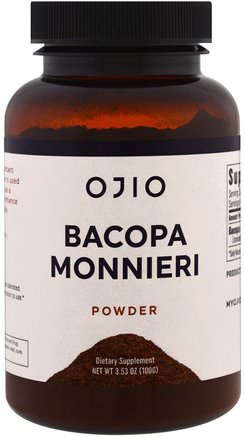 Bacopa Monnieri, 3.53 oz (100 g) by Ojio-Hälsa, Uppmärksamhet Underskott Störning, Lägg Till, Adhd, Hjärna
