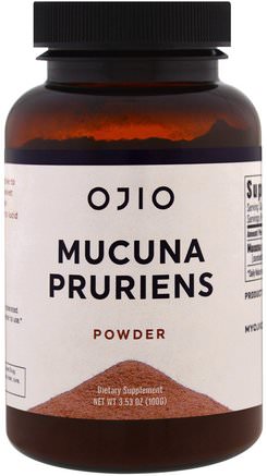 Mucuna Pruriens Powder, 3.53 oz (100 g) by Ojio-Örter, Ayurveda Ayurvediska Örter, Mucuna