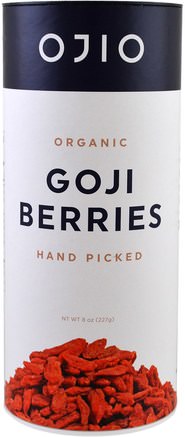 Organic Goji Berries, Hand Picked, 8 oz (227 g) by Ojio-Kosttillskott, Adaptogen, Torkad Frukt