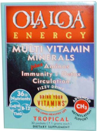 Energy, Multi Vitamin Minerals, Tropical, 30 Packets, (7.1 g) Each by Ola Loa-Vitaminer, Flytande Multivitaminer