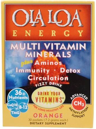 Energy, Multi Vitamin, Orange, 30 Packets, (7.2 g) Each by Ola Loa-Vitaminer, Flytande Multivitaminer