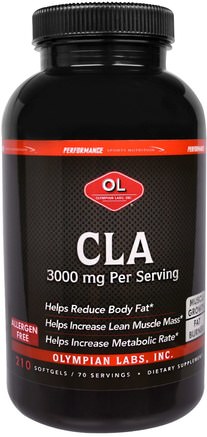 3000 mg, 210 Softgels by Olympian Labs CLA-Viktminskning, Diet, Cla (Konjugerad Linolsyra)
