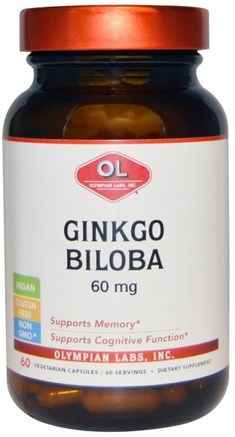 60 mg, 60 Veggie Caps by Olympian Labs Ginkgo Biloba-Örter, Ginkgo Biloba