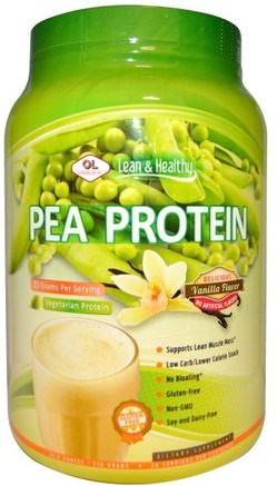 Vanilla Flavor, 25.9 oz (736 g) by Olympian Labs Lean & Healthy Pea Protein-Kosttillskott, Protein, Paleo Dietprodukter / Livsmedel
