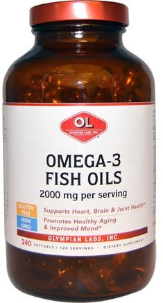2000 mg, 240 Softgels by Olympian Labs Omega-3 Fish Oils-Kosttillskott, Efa Omega 3 6 9 (Epa Dha), Omega 369 Caps / Tabs