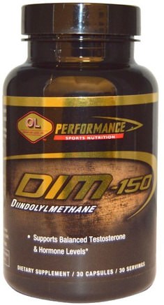 DIM, 150 mg, 30 Capsules by Olympian Labs Performance Sports Nutrition-Hälsa, Män, Testosteron, Kosttillskott, Diindolylmetan (Dim)