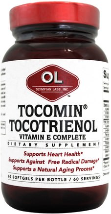 60 Softgels by Olympian Labs Tocomin Tocotrienol Vitamin E Complete-Vitaminer, Vitamin E Tocotrienoler