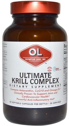 60 Softgel by Olympian Labs Ultimate Krill Complex-Kosttillskott, Efa Omega 3 6 9 (Epa Dha), Krillolja
