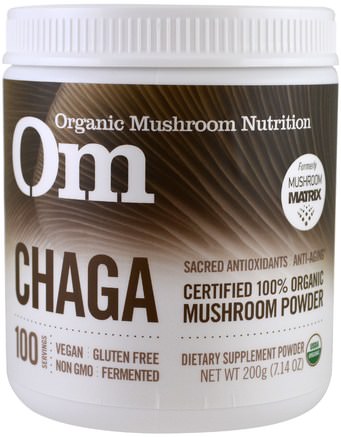 Chaga, Mushroom Powder, 7.14 oz (200 g) by Organic Mushroom Nutrition-Kosttillskott, Medicinska Svampar