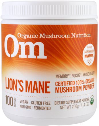 Lions Mane, Mushroom Powder, 7.14 oz (200 g) by Organic Mushroom Nutrition-Kosttillskott, Medicinska Svampar, Lions Mane Svampar