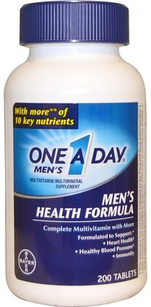 One A Day Mens, Mens Health Formula, Multivitamin/Multimineral, 200 Tablets by One-A-Day-Vitaminer, Män Multivitaminer