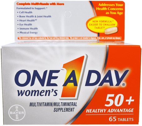 Womens 50+, Healthy Advantage, Multivitamin/Multimineral Supplement, 65 Tablets by One-A-Day-Vitaminer, Multivitaminer - Seniorer, Kvinnor Multivitaminer