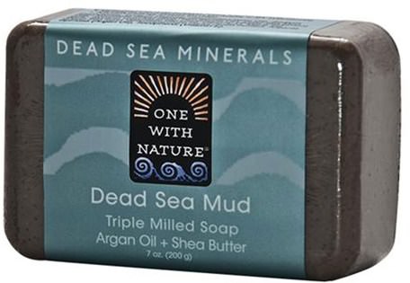 Dead Sea Mud Soap Bar, 7 oz (200 g) by One with Nature-Bad, Skönhet, Tvål, Argan