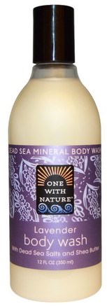 Lavender Body Wash with Dead Sea Salt and Shea Butter, 12 fl oz (350 ml) by One with Nature-Bad, Skönhet, Duschgel