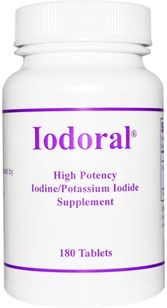 Iodoral, Iodine/Potassium Iodide, 180 Tablets by Optimox Corporation-Kosttillskott, Mineraler, Jod, Kaliumjodid