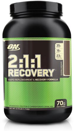 2:1:1 Recovery, Colossal Chocolate, 3.73 lb (1.7 kg) by Optimum Nutrition-Sporter