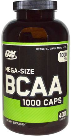 BCAA 1000 Caps, Mega-Size, 1000 mg, 400 Capsules by Optimum Nutrition-Sporter