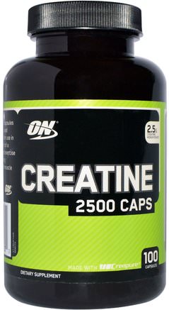Creatine 2500 Caps, 2.5 g, 100 Capsules by Optimum Nutrition-Sporter