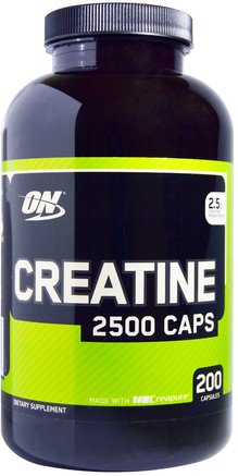 Creatine 2500 Caps, 2.5 g, 200 Capsules by Optimum Nutrition-Sporter