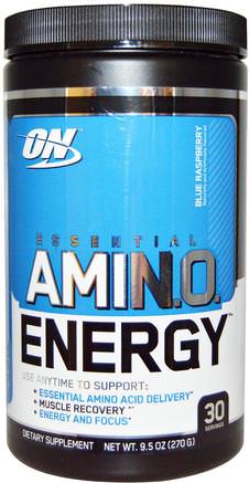 Essential Amino Energy, Blue Raspberry, 9.5 oz (270 g) by Optimum Nutrition-Sporter