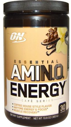 Essential Amino Energy, Iced Cafe Vanilla Flavor, 10.6 oz (300 g) by Optimum Nutrition-Hälsa, Energi, Sport