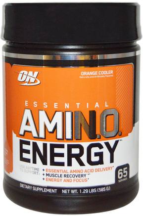 Essential Amino Energy, Orange Cooler, 1.29 Lbs (585 g) by Optimum Nutrition-Sporter