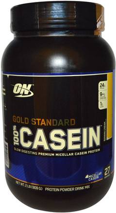 Gold Standard, 100% Casein, Banana Cream, 2 lbs (909 g) by Optimum Nutrition-Sporter