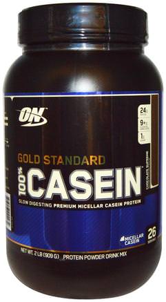 Gold Standard, 100% Casein, Chocolate Supreme, 2 lbs (909 g) by Optimum Nutrition-Sport, Sport, Återvinningsprodukter