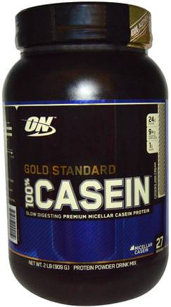 Gold Standard, 100% Casein, Cookies and Cream, 2 lbs (909 g) by Optimum Nutrition-Sporter
