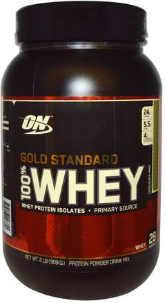 Gold Standard, 100% Whey, Chocolate Mint, 2 lbs (909 g) by Optimum Nutrition-Sporter