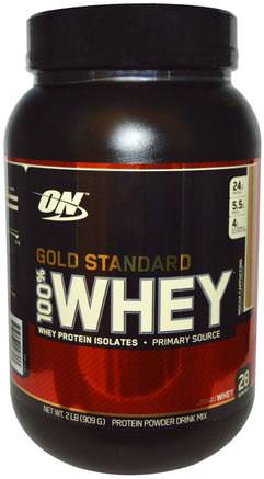 Gold Standard, 100% Whey, Mocha Cappuccino, 2 lbs (909 g) by Optimum Nutrition-Sporter