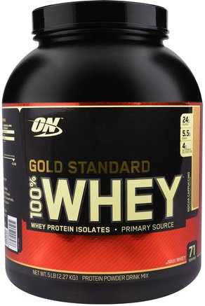 Gold Standard, 100% Whey, Mocha Cappuccino, 5 lbs (2.27 kg) by Optimum Nutrition-Sporter