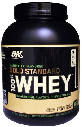 Gold Standard, 100% Whey, Natural, Chocolate, 4.8 lb (2.18 kg) by Optimum Nutrition-Sporter