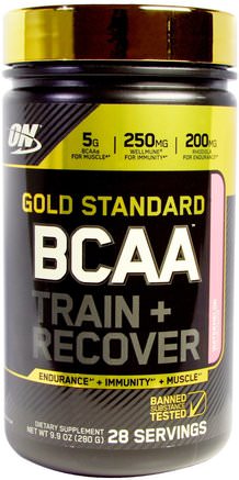 Gold Standard, BCAA Train + Recover, Watermelon, 9.9 oz (280 g) by Optimum Nutrition-Sporter