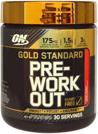 Gold Standard, Pre-Workout, Fruit Punch, 10.58 oz (300 g) by Optimum Nutrition-Sporter