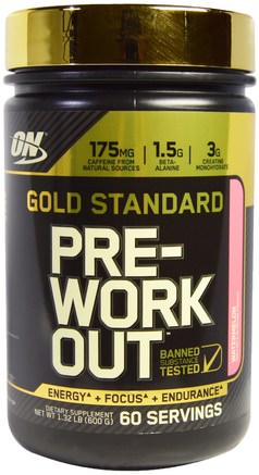 Gold Standard, Pre-Workout, Watermelon, 1.32 lb (600 g) by Optimum Nutrition-Sporter