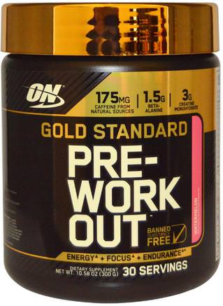 Gold Standard, Pre-Workout, Watermelon, 10.58 oz (300 g) by Optimum Nutrition-Sporter