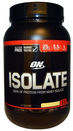 Isolate, Vanilla Softserve, 1.62 lb (736 g) by Optimum Nutrition-Sporter