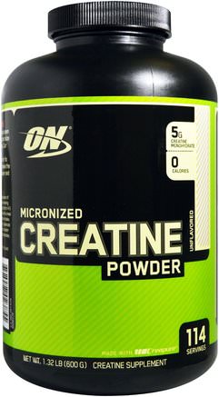 Micronized Creatine Powder, Unflavored, 1.32 lb (600 g) by Optimum Nutrition-Sporter