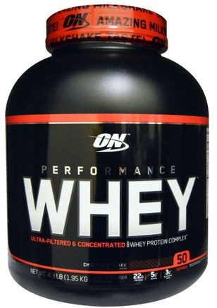Performance Whey, Chocolate Shake, 4.3 lb (1.95 kg) by Optimum Nutrition-Sporter