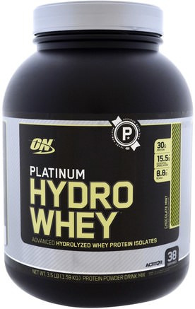 Platinum Hydro Whey, Chocolate Mint, 3.5 lb (1.59 kg) by Optimum Nutrition-Sporter