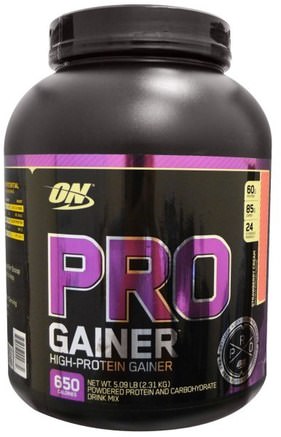 Pro Gainer, Strawberry Cream, 5.09 lbs (2.31 kg) by Optimum Nutrition-Sporter