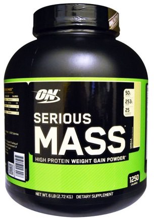 Serious Mass, Vanilla, 6 lb (2.72 kg) by Optimum Nutrition-Sporter
