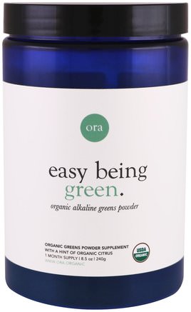 Easy Being Green, Organic Alkaline Greens Powder, Hint of Organic Citrus, 8.5 (240 g) by Ora-Kosttillskott, Superfoods